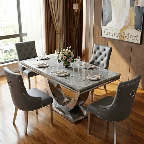Grey marbled rectangular - grey,