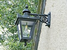 USED Ex-Display Large Black Victorian Wall Mounted Lantern With Black Top Fix