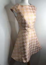 Ted Baker Isslay jacquard check pattern cocktail dress Size 1 UK 8 VGC event