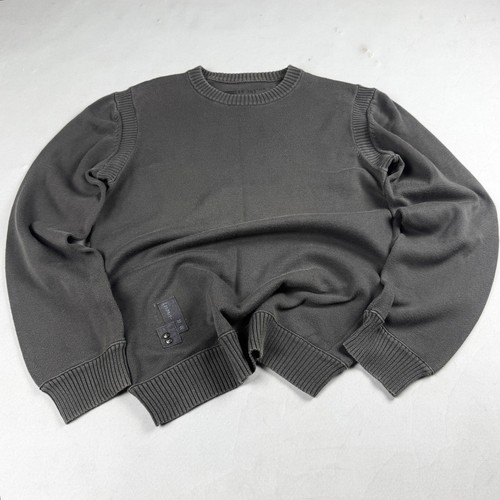 Mens gray knit sweater - knit, crew