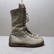 CAMPER WOMEN'S FABRIC MID CALF BEETLE COMBAT BOOTS BEIGE SIZE UK5 EU38