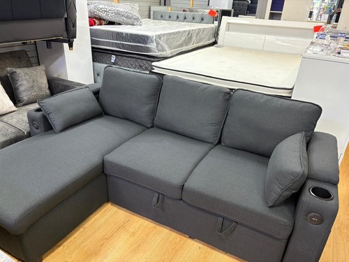 Grey corner sofa bed - bed, with