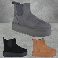 WOMENS LADIES FAUX SUEDE SLIP