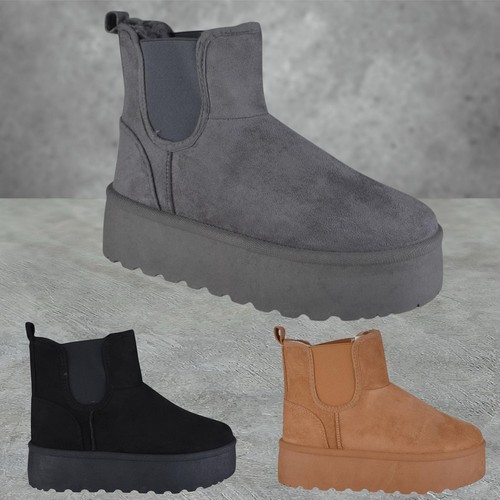 Womens ladies faux suede slip - faux,