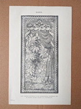 Lace Curtain Exhibited In International Exhibition 1862 - Antique Print - 1875