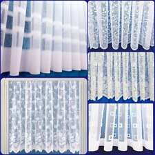 White Lace Window Net Curtains Rod Slot Ready to Use Sold By the Metre 11 Drops 
