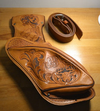 Traditional Emboss Archery Arrow Quiver Leather Waist Holder Bag Pouch Belt Bow