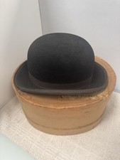 Lock & Co Hatters Black Bowler Hat Size  Boxed London Vintage 57cm 7 1/8 M