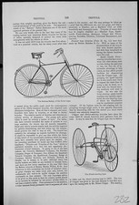 Antique Old Print Tricycle Referee Safety Rover Type Direct Steering Tire