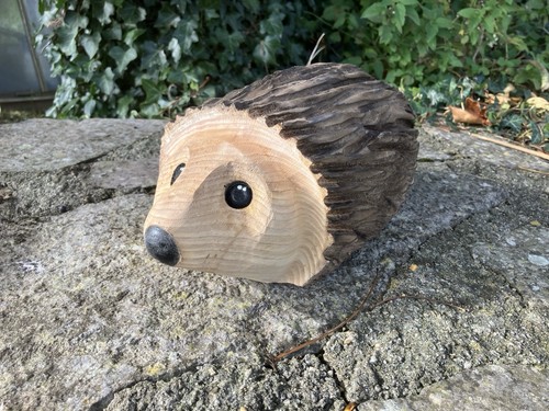 Chainsaw carved hedgehog - carved,