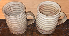 2 X Broadstairs Kent Studio Pottery Mugs David White Vintage Retro 1970s