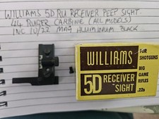 WILLIAMS 5D RU RECEIVER PEEP SIGHT 44 RUGER CARBINE ALL MODELS  10/22 ALUMINIUM