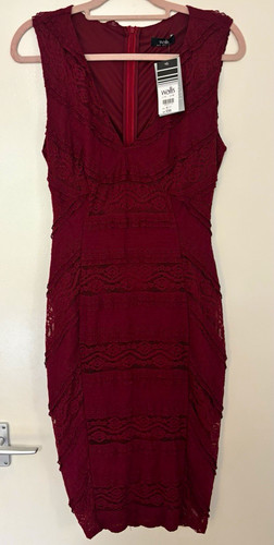 Wallis burgundy red lace - red,