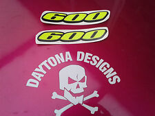 GSXR 600 DAYGLOW YELLOW & BLACK GRAPHICS DECALS STICKERS CUSTOM PAIR