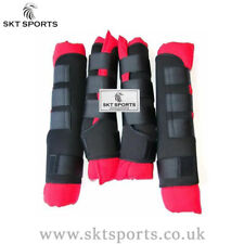 SKT HORSE STABLE BOOTS/WRAPS, HORSE TRAVEL BOOTS,SET OF 4 BOOTS RED COLOUR