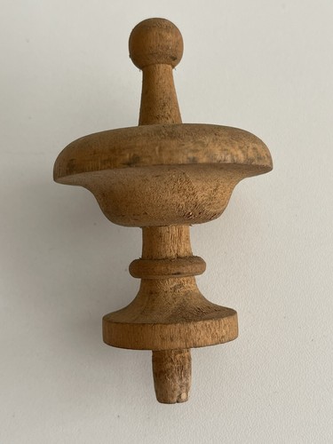 Wooden finial clock barometer - finial,