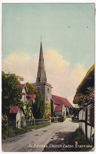 Church eaton postcard - church,