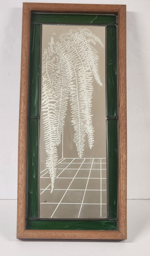 Vintage etched mirror fern - vintage,