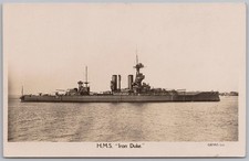 HMS IRON DUKE (1912) Royal Navy Battleship RP Postcard by Gieves