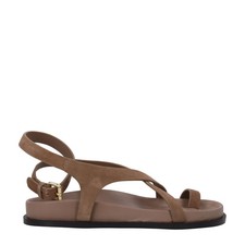 AEMERY Womens Jalen Slim Sandal Suede Brown Ankle Strap Toe Ring EU36 RRP157