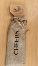 Jute Hessian Wine Bag 1 Bottle Bag with ‘Cheers’ printed on Length