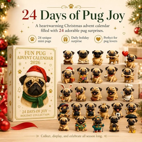 Day pug dog advent - day,