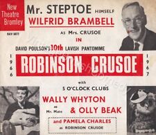 RARE Wilfrid Brambell - Robinson Crusoe Panto Hand Flyer 1966 Steptoe