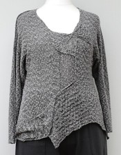 ZUZA BART HAND MADE SALT/PEPPER BOUCLE IRREGULAR SWEATER/TOP BUST 38-40" Size L