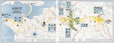 VIII Army Corps Unit Route Map Normandy - German-Czech Border Wall Art Print