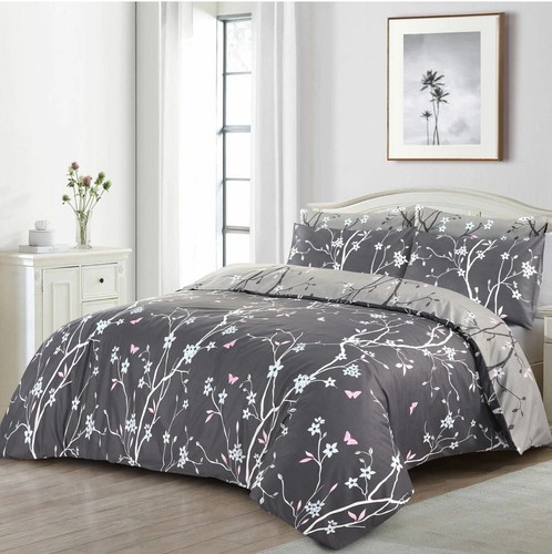 Designer grey floral - floral, duvet
