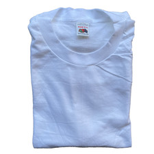 Vintage 80's Fruit Of The Loom Blank T-Shirt White Undershirt Size Medium 38-40