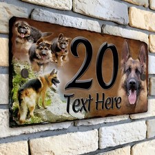 Alsatian House Number Slate