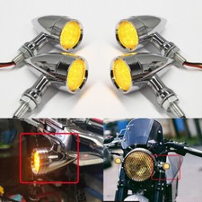 4x Chrome Motorcycle Blinker