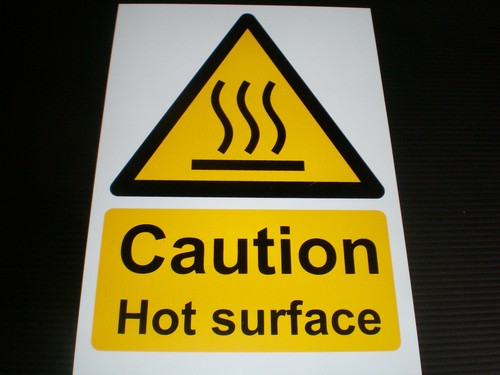Caution hot surface - hot, plastic