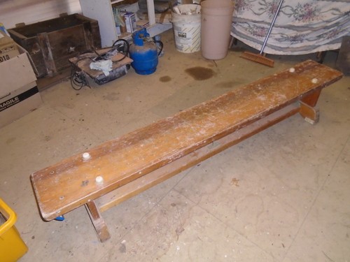 Vintage wooden gym bench old - vintage,