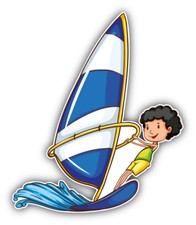 Kid Windsurfing Car Bumper