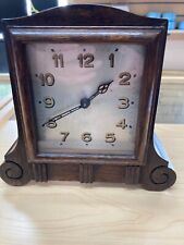 H.A.C. WOODEN WIND UP MANTEL CLOCK VINTAGE MADE IN WURTEMBERG COLLECTABLES