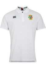 British & Irish Lions Polo Men's Rugby Canterbury Pique White Top - New