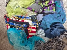 11 x Head Scarves Various Designs some silk / wool  etc Bundle Joblot