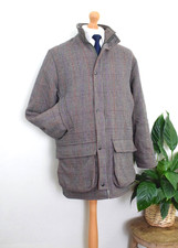 P & J HAGGART Scottish Textured Tweed Field Coat Size Medium 38/40 Padded 48/50
