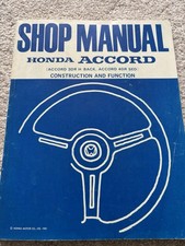 Shop Manual Honda Accord 1981 Construction And Function