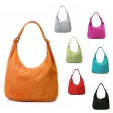 Real leather lovely suede hobo - real,