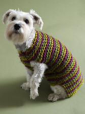 SUPER CHUNKY STRIPED DOG COAT KNITTING PATTERN  4 SIZES SMALL/MEDIUM/LARGE/XL