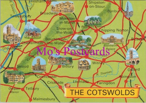 Maps postcard map - -,