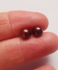 Sterling Silver Brown Real Pearl Stud Earrings R80H