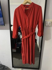Boohoo Red Shirt Midi Dress