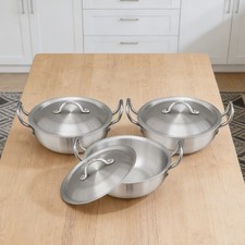 3PCS Karahi Wok Set with Lids