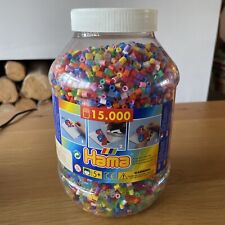 HAMA MULTICOLOURED FUSED BEADS 15,000 PIECES LARGE JAR .
