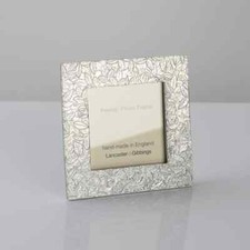 English Pewter 'Hedgerow' Design Miniature Square Photo Frame Made in England