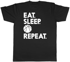 Eat Sleep Basketball Repeat Unisex Mens Womens Ladies T-Shirt Tee